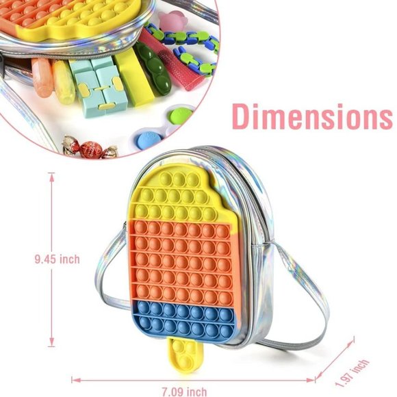 New Pop It Fidget Purse Popsicle Shoulder Bag with Sensory Fidget Toys - Picture 6 of 9